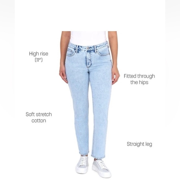 NWT Seven7 | High Rise Slim Straight Jean Plus Size 14 Lightwash 90s 80s - Picture 3 of 15